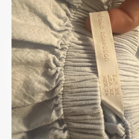 Zara Blue Off Shoulder Floral Embroidered Cotton Dress Boho XS - Picture 9 of 10